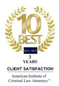 10 Best - 3 Years Client Satisfaction - American Institute of Criminal Law Attorneys